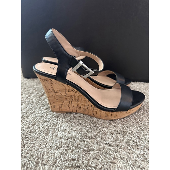 Women's Charles by Charles David Black Lindy Wedge Sandals Size 8 - Picture 6 of 12
